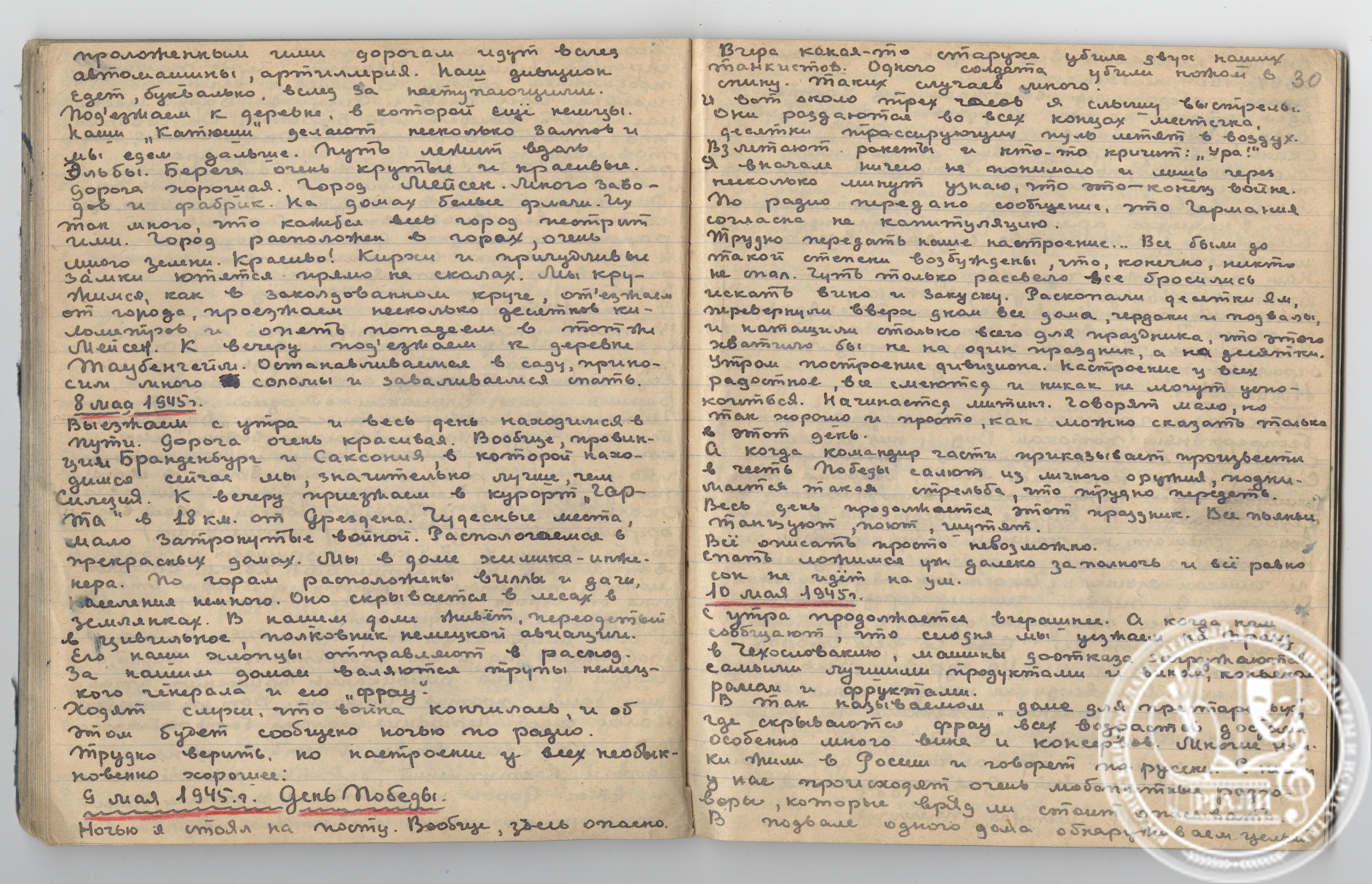 Отрывок из дневника С.А. Баруздина. 1944–1945 гг. РГАЛИ. Ф. 2855. Оп. 1. Автограф.